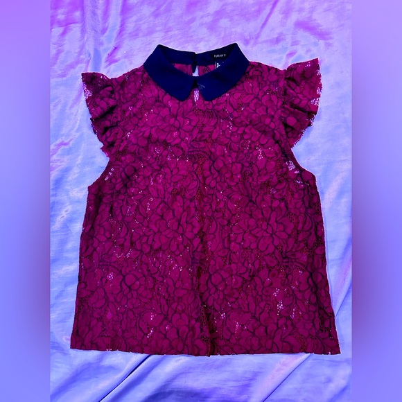 Cute grunge red lace top - Picture 1 of 2